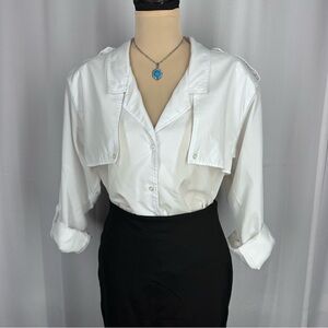 Vintage Diane von Furstenberg White Blouse Women’s Sz 14 Top Classic Capsule EUC